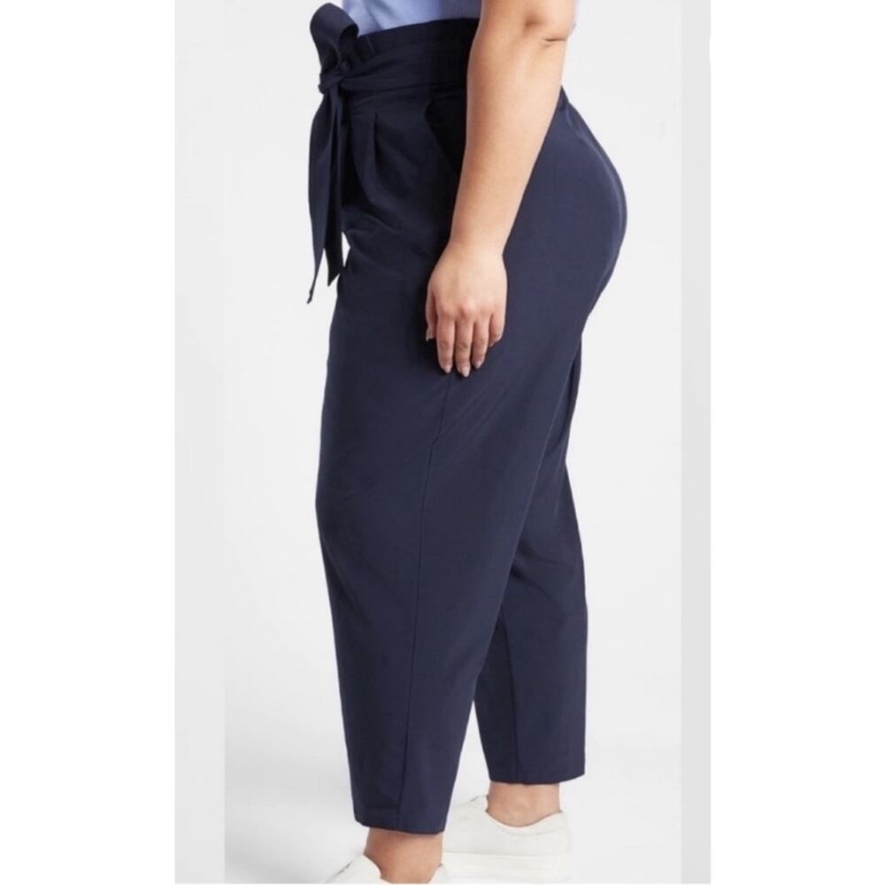 Athleta Skyline Pant II Navy Blue Women's Elastic Tie Waist Pants Size 20 PLUS - Picture 2 of 11